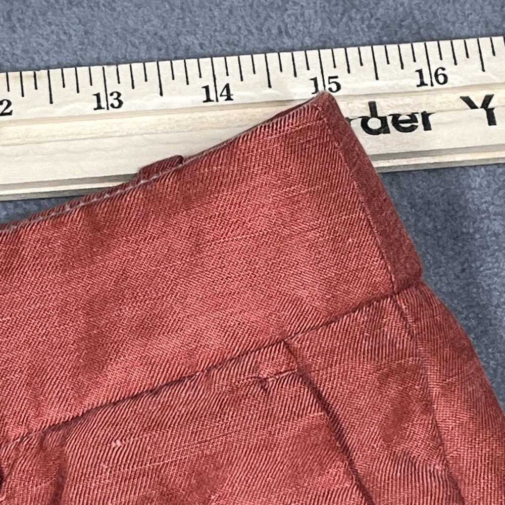 J.Crew Womens Rust Orange Linen Cupro Blend Pleated Wide Leg Pants Size 8 - Picture 7 of 11